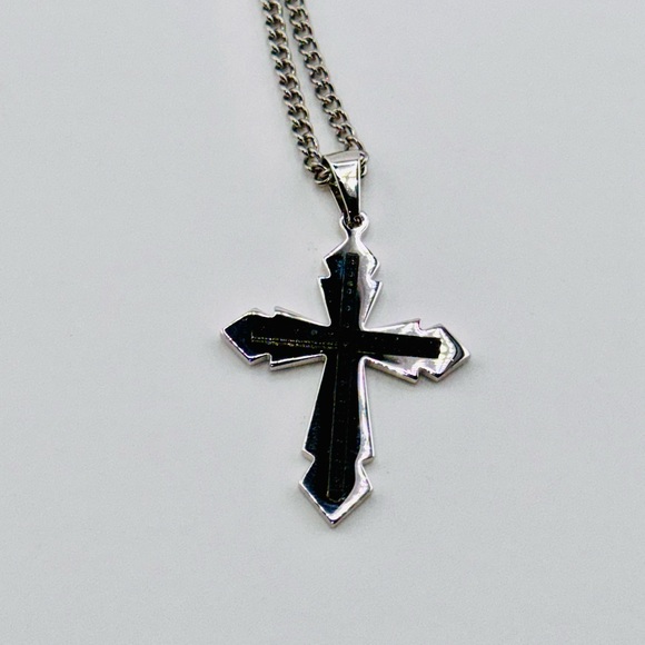 Real black diamond cross pendant, genuine diamond cross charm best gift for men - Picture 4 of 7